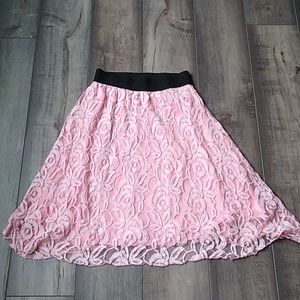 LULAROE PINK LACE SKIRT